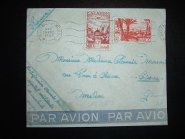 LETTRE PAR AVION POUR FRANCE TP 9F + 6F OBL.MEC. 27 AVRIL 1949 MARRAKECH-MEDINA MAROC - Brieven En Documenten