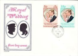 BRITISH ANTARCTIC TERRITORY 1973 ROYAL WEDDING  FDC - FDC