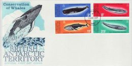 BRITISH ANTARCTIC TERRITORY 1977 CONSERVATION OF WHALES  FDC - FDC