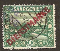 Saargebiet Michel Nr.  Dienst 3 Mit Plattenfehler IX (?) -  Gestempelt - Gut Erkennbar - Used Stamps