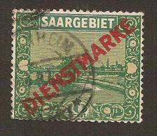 Saargebiet Michel Nr.  Dienst 3 Mit Plattenfehler IV (Adr.) -  Gestempelt - Gut Erkennbar - Used Stamps