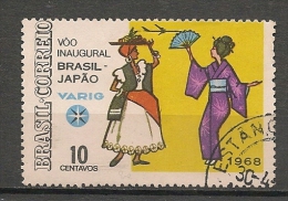 BRASIL  - 1968 VOO INAGURAL BRASIL-JAPAO Yvert # 856  - USED - Used Stamps
