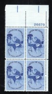 Lot Of 3, #1155 #1158 #1159, Plate # Blocks Of 4 Each US Stamps Employ Handicapped, US-Japan Relations, Jan Paderewski - Plattennummern