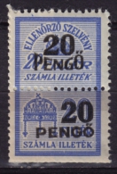 1945 Hungary - FISCAL BILL Tax - Revenue Stamp / Overprint - 20 P - MNH - Fiscale Zegels