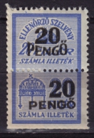 1945 Hungary - FISCAL BILL Tax - Revenue Stamp / Overprint - 20 P - MNH - Fiscaux