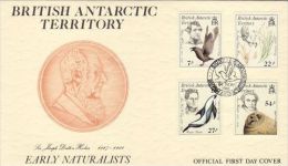 BRITISH ANTARCTIC TERRITORY 1985 EARLY NATURALISTS  FDC - FDC