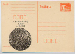 DDR P86II-28-88 C30  Postkarte Privater Zudruck NUMISMATIKERTAG HALLE 1988 - Cartes Postales Privées - Neuves