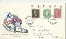 UNITED KINGDOM 1970 – FDC INTL STAMP EXHIBITION LONDON 1970   ADDR TO CHATENAY-MALABEY FRANCE   W 3 STS OF 5-9 D – 1/6 - 1952-1971 Em. Prédécimales
