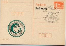 DELPHIN DDR P86II-9-88 C16  Postkarte Privater Zudruck ESPERANTO Halle Sost. 1988 - Dolphins