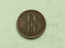 1951 KG - 3 Pence / KM 20 ( For Grade, Please See Photo ) !! - Rhodésie