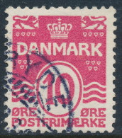 Denmark Danemark Danmark 1912: 10ø Wavy Lines, Fine Used VARIETY (DCDK00002) - Used Stamps