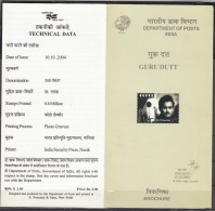 INDIA, 2004, Guru Dutt, Film Maker And Actor, Folder - Cartas & Documentos
