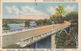 1950 ST PAUL MISSISSIPI RIVER AND BRIDGES - St Paul