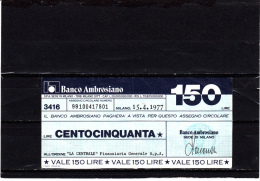 Banco Ambrosiano - 150 Lire - ( Circolato) - [10] Assegni E Miniassegni