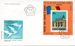 ROUMANIE. BF 146 Sur Enveloppe 1er Jour (FDC) De 1980. OSCE. - Institutions Européennes