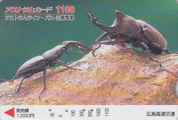 Carte Prépayée Japon -  INSECTE SCARABEE - INSECT BEETLE Japan Prepaid Card - INSEKT Karte - 99 - Sonstige & Ohne Zuordnung