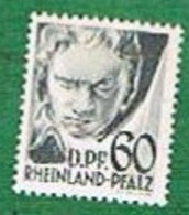 GERMANIA (GERMANY) - SG FR27 - 1948 FRENCH ZONE : BEETHOVEN  -  UNUSED * - Other & Unclassified