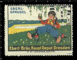 Old Original German Poster Stamp (advertising Cinderella, Reklamemarke) EBERL BRÄU Beer Bier - Bier