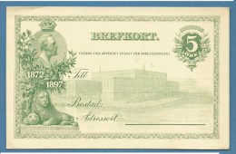 SVEZIA  SVERIGE STORIA POSTALE  BIGLIETTO POSTALE KORTBREF  5 ORE COMMEMORATIVO - NUOVO - 1885-1911 Oscar II