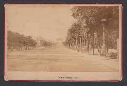 FRANCE - Paris - Champs Elysees, Old Cabinet Photo, Year 1889 - Zonder Classificatie