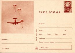 ROUMANIE. Entier Postal De 1974. Parachutisme. - Parachutting