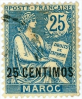 MAROCCO FRANCESE, FRENCH MOROCCO, TIPO MOUCHON, 1902, FRANCOBOLLO USATO, Scott 18, YT 14 - Usati