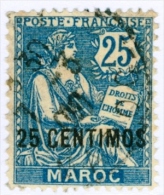 MAROCCO FRANCESE, FRENCH MOROCCO, TIPO MOUCHON, 1902, FRANCOBOLLO USATO, Scott 18, YT 14 - Usati