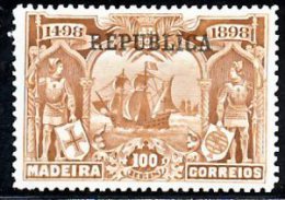 !										■■■■■ds■■ Portugal 1911-12 AF#204* Madeira 100 Réis (x0008) - Neufs