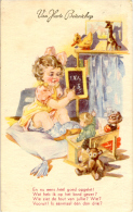 Teddy Bear Bär  Enfant  Duck  Poupee  Giraffe Le Style Bouret  Old  Postcard  Cpa.  1952 - Ours