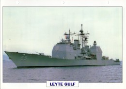 FICHE 25 X 18.5 CM CROISEUR LANCE-MISSILES US LEYTE GULF 1986 TBE - Sonstige & Ohne Zuordnung