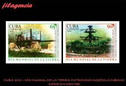 PIEZAS. CUBA MINT. 2011-07 DÍA MUNDIAL DE LA TIERRA. PATRIMONIO AGRÍCOLA CUBANO. SERIE SIN DENTAR - Geschnittene, Druckproben Und Abarten