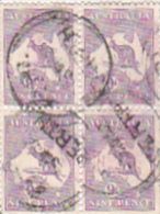 Australia 1929 9d Kangaroo Used Block 4 - Used Stamps