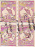Australia 1929 Two Shillings Kangaroo Used Block 4 - Oblitérés