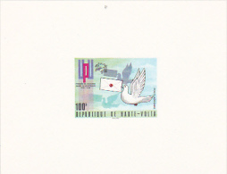 Burkina Faso 1974 UPU Centenary Proof Card, 100F Dove Carring Mail - Burkina Faso (1984-...)