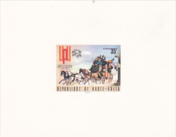 Burkina Faso 1974 UPU Centenary Proof Card, 35F Mail Coach - Burkina Faso (1984-...)