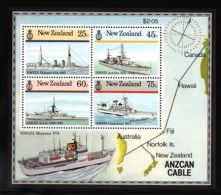 New Zealand - 1985 Military Ships Block MNH__(THB-1747) - Blocks & Sheetlets