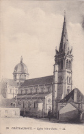 Carte Postale Ancienne,36,chateauroux,en 1900,EGLISE NOTRE DAME,cloture En Fer,habitant,croyant De L'époque - Chateauroux