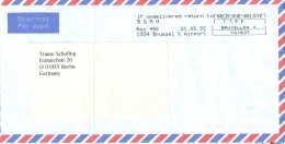 Belgien Brüssel Airport AFS 1992 (EDV-Druck Auf Brief) Luftpostbrief - Storia Postale