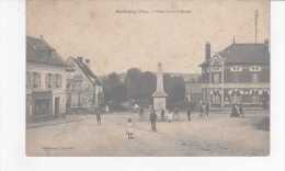 CPA-60-1914-RANTIGNY-PLACE DE LA DEFENSE-ANIMEE-NOMBREUX PERSONNAGES ET ENFANTS-LA POSTE-RESTAURANT DU CENTRE - Rantigny