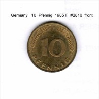 GERMANY    10  PFENNIG  1985 F  (KM # 108) - 10 Pfennig