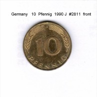 GERMANY    10  PFENNIG  1990 J  (KM # 108) - 10 Pfennig