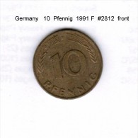 GERMANY    10  PFENNIG  1991 F  (KM # 108) - 10 Pfennig