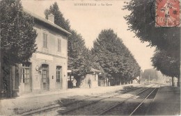 BETHENIVILLE LA GARE  51 MARNE + CACHET DE GUERRE LIEU DE DESTINATION ENVAHI MENIL LEPINOIS ARDENNES - Bétheniville