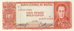 BILLET # BOLIVIE # 100 PESOS BOLIVIANOS   # 1983 # PICK N° 164 B - Bolivien