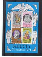 SAINTE LUCIE - BLOC FEUILLET NEUF - CHRISTMAS 1974 - NOEL - ST LUCIA - St.Lucia (1979-...)