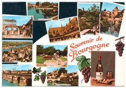 CP, SOUVENIR DE BOURGOGNE, Multivues, Voyagé En 1985 - Bourgogne