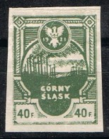 Sello POLONIA Gorny Slask 40 F 1821. Local Stamps ** - Abarten & Kuriositäten