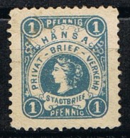 Sello Privado HANSA Verkehr (Alemania) 1 Pf, Local Privat Stamp 1887 * - Privatpost