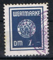 Sello HAMBURG 1 Mk Alemania. Wertmarke. Handel Skammel º - Privatpost