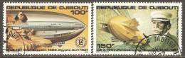 Djibouti 1980 Mi# 285-286 Used - Zeppelin Flight, 80th Anniversary - Zeppeline